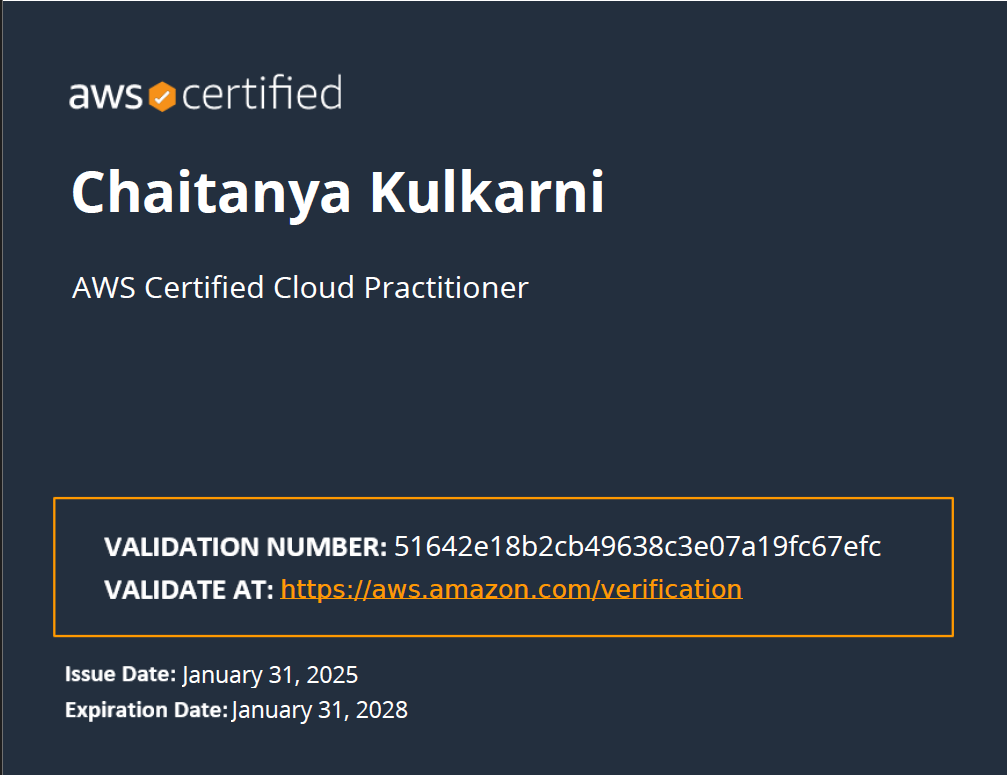 AWS Certified Cloud Practitioner Certificate