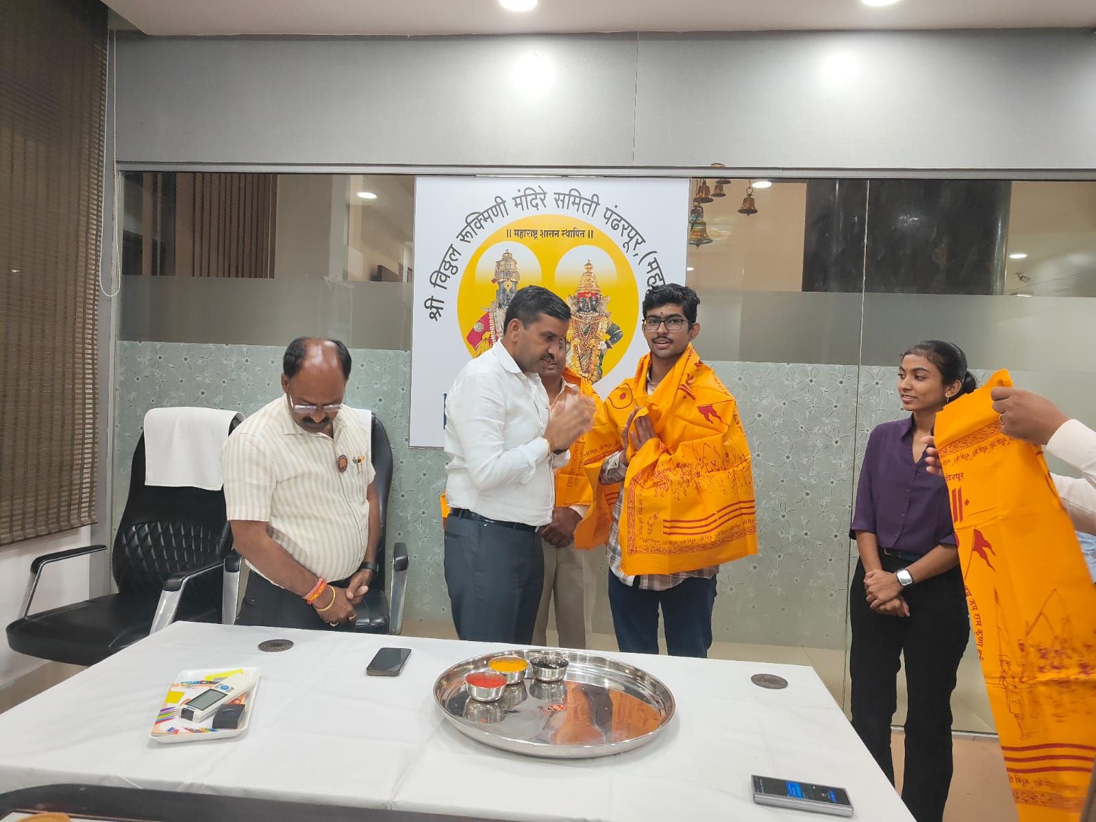 Honored at Shri Vitthal Rukmini Mandir Committee